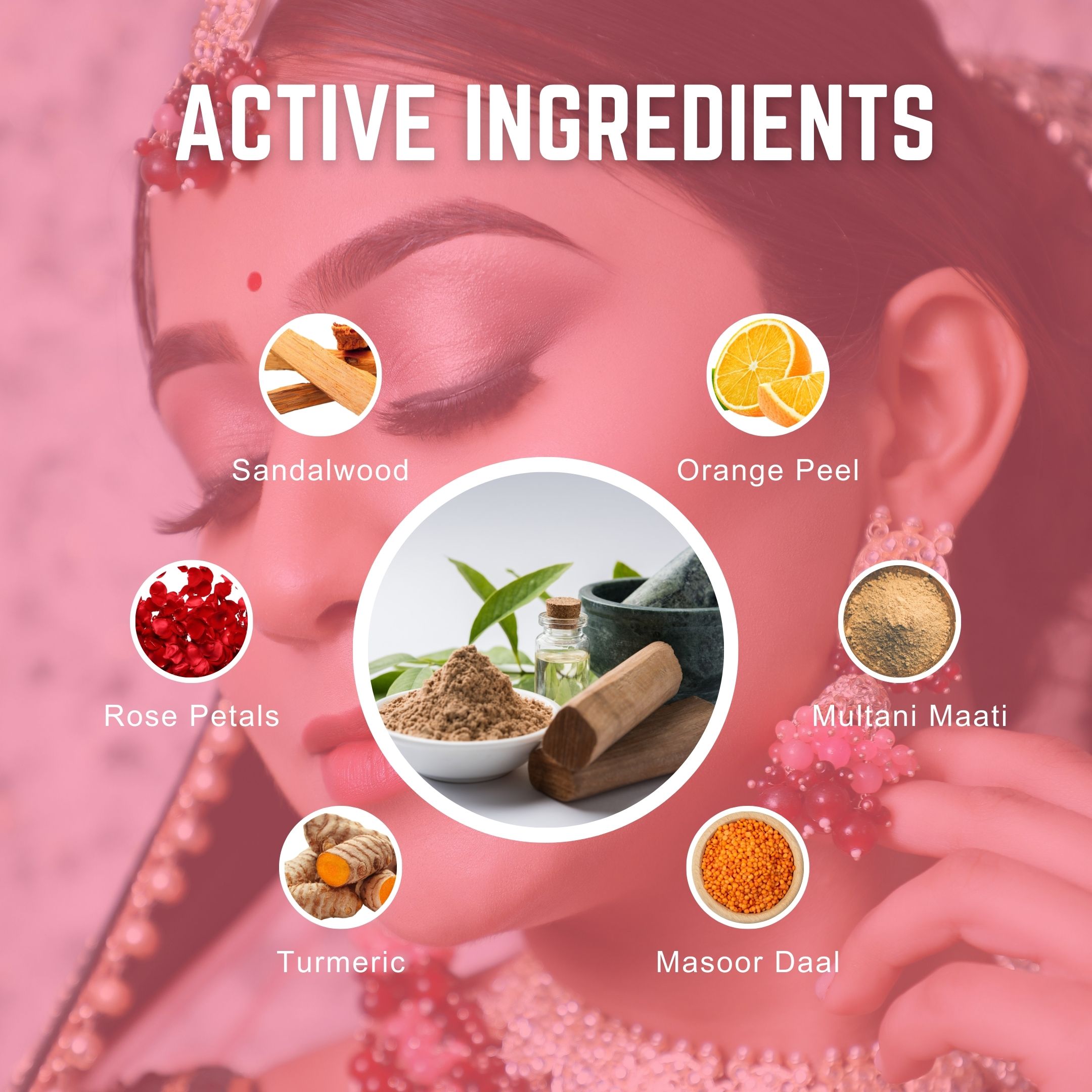 Wedding Glow Ubtan Face Pack for Glowing Skin & Tan Removal | Ayurvedic Bridal Glow Herbal Powder with Multani Mitti, Chana Daal, Wild Turmeric & Sandalwood – 100g
