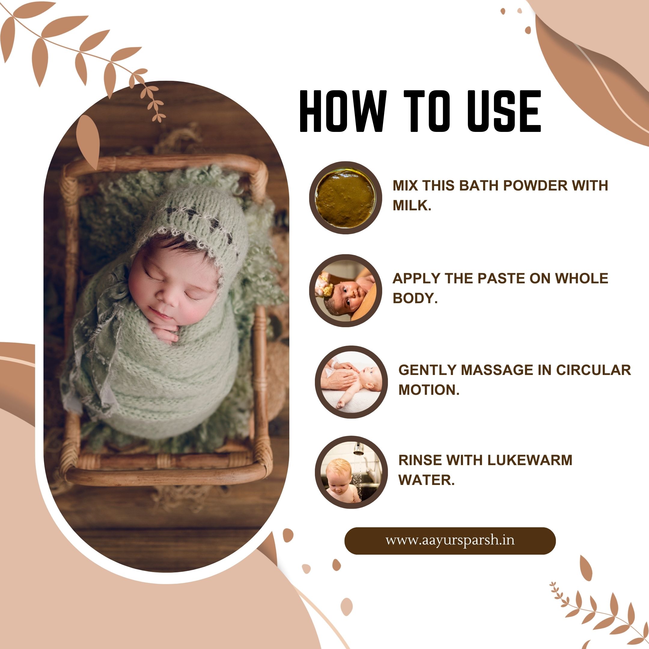 Natural Ayurvedic Baby Bath Powder | Herbal Ubtan for Babies, Kids & Women | Gentle Skin Glow, Tan Removal & Purifying Cleanser | 100% Chemical-Free | 200gm